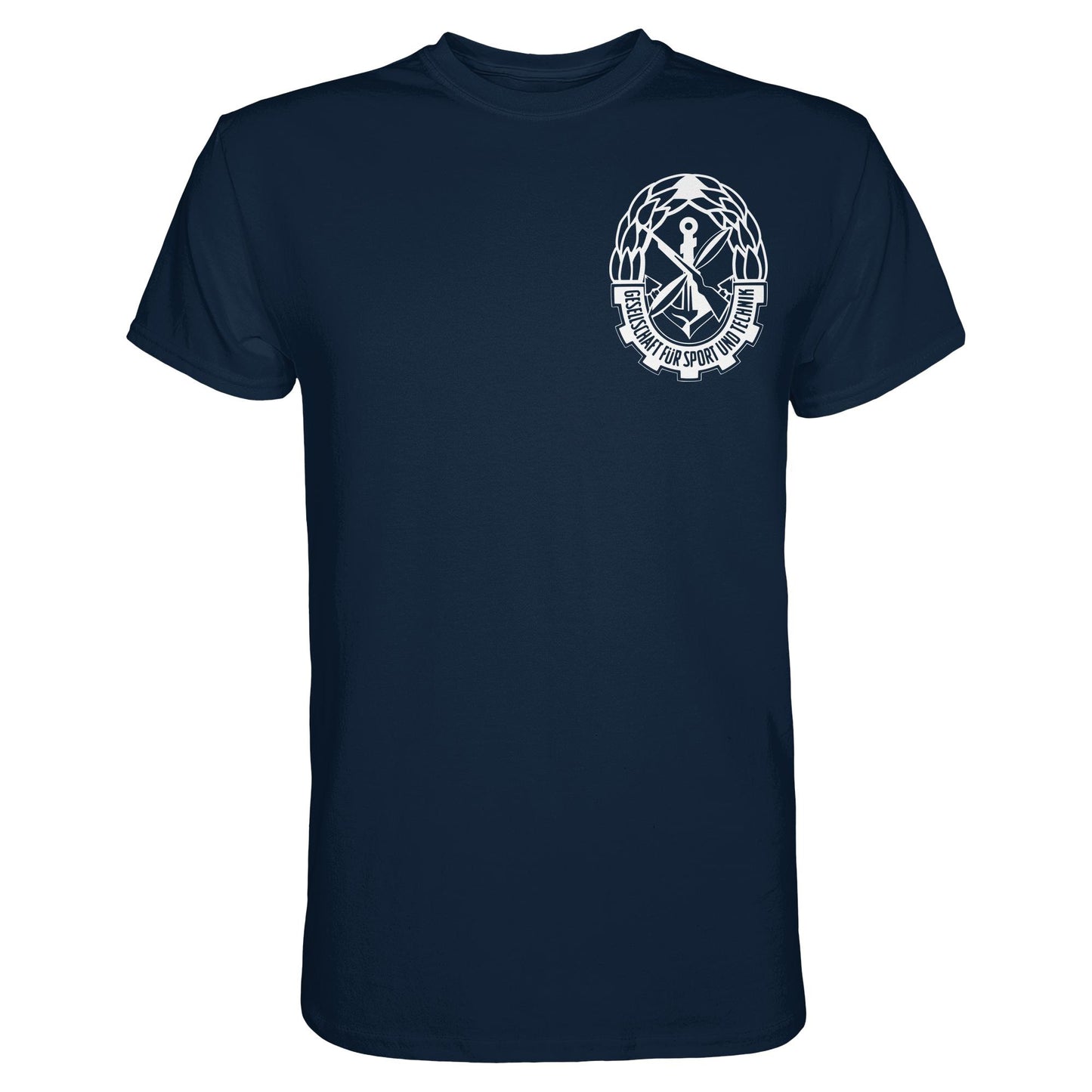 DDR Ostalgie Shirt Unisex • GST - GESELLSCHAFT FÜR SPORT UND TECHNIK (BRUST EMBLEM)