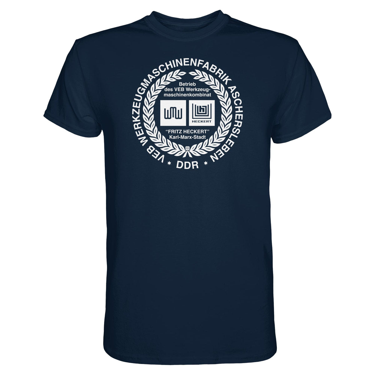 DDR Ostalgie Shirt Unisex • VEB WERKZEUGMASCHINENKOMBINAT FRITZ HECKERT - ASCHERSLEBEN