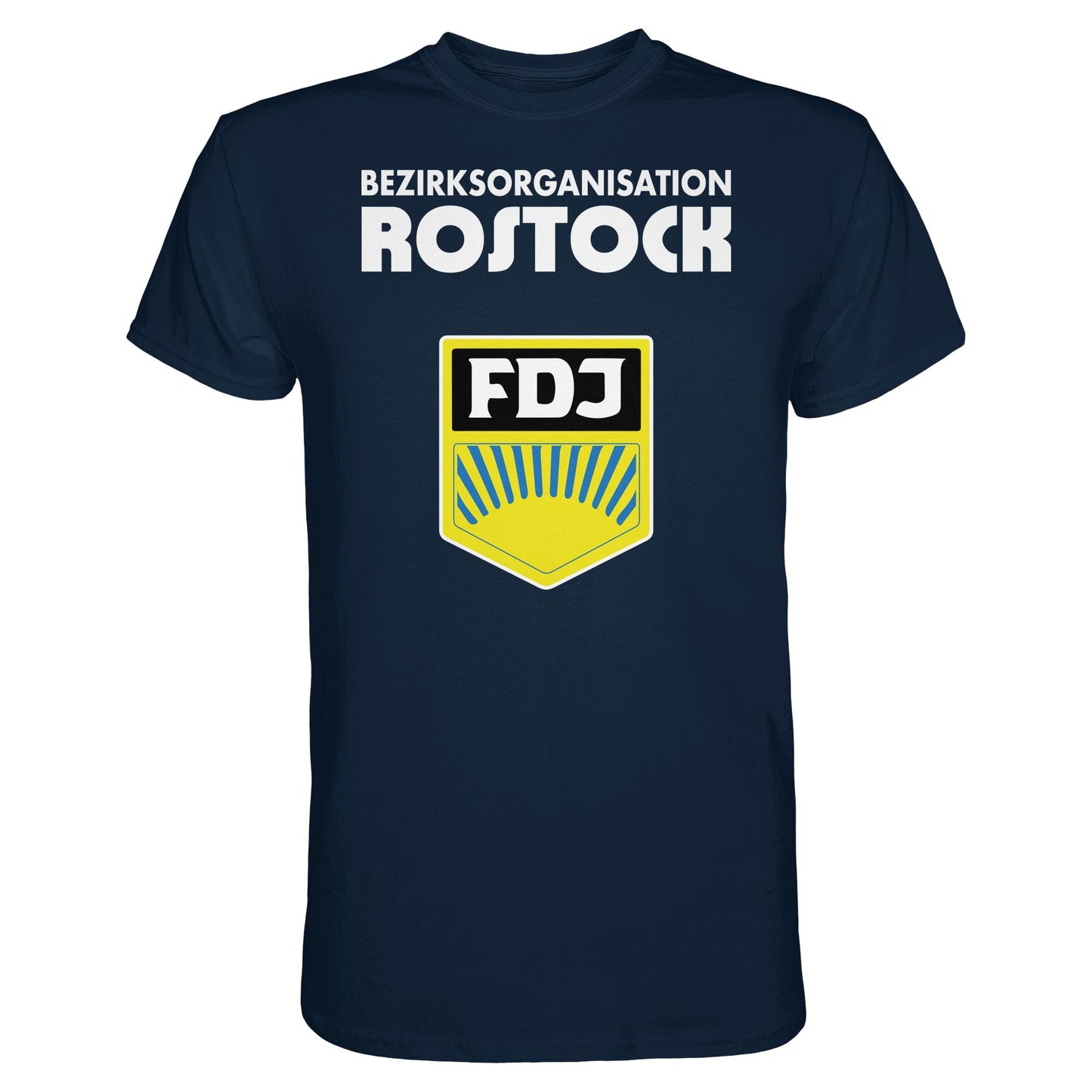 DDR Ostalgie Shirt Unisex • BEZIRKSORGANISATION ROSTOCK (ORIGINAL-WIMPEL)