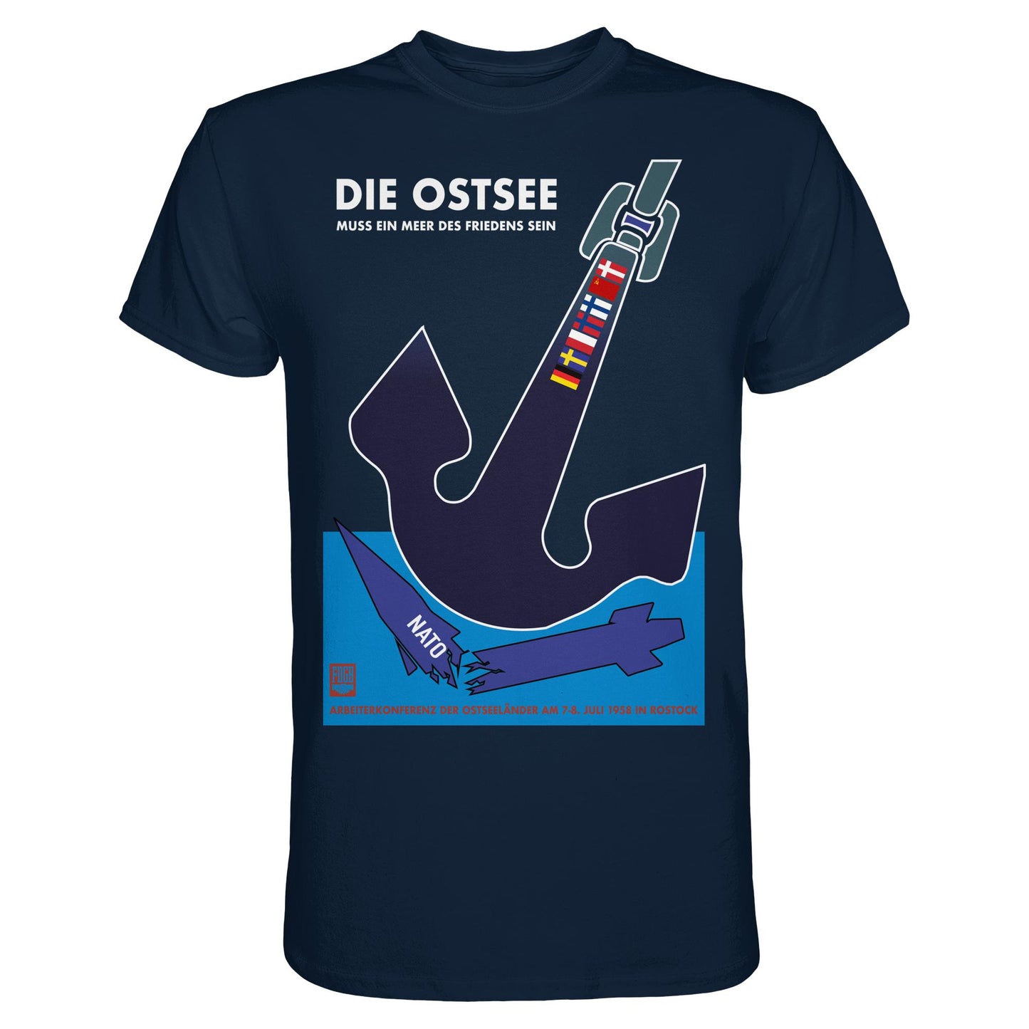DDR Ostalgie Shirt Unisex • DIE OSTSEE MUSS EIN MEER DES FRIEDENS SEIN, ARBEITERKONFERENZ 1958