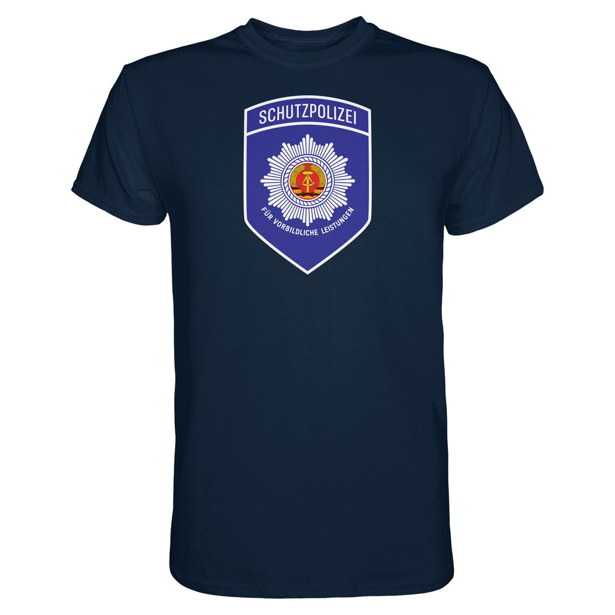 DDR Ostalgie Shirt Unisex • SCHUTZPOLIZEI - FÜR VORBILDLICHE LEISTUNGEN (ORIGINAL-AUFNÄHER)