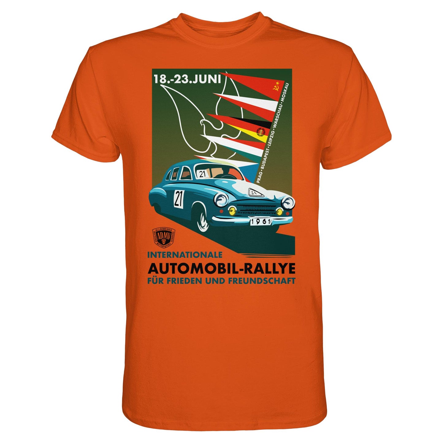 DDR Ostalgie Shirt Unisex • INTERNATIONALE RALLYE WARTBURG 1961 (ORIGINAL-PLAKAT)