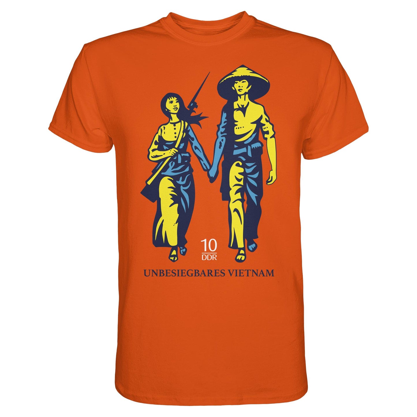 DDR Ostalgie Shirt Unisex • UNBESIEGBARES VIETNAM (ORIGINAL DDR-BRIEFMARKE)