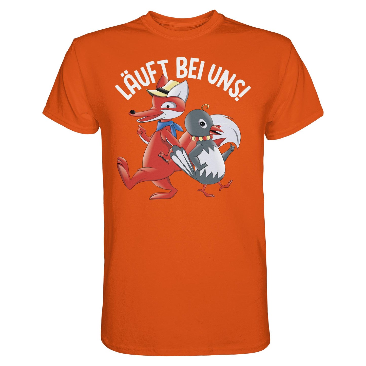 DDR Ostalgie Shirt Unisex • UNSER SANDMÄNNCHEN - HERR FUCHS & FRAU ELSTER, LÄUFT BEI UNS!