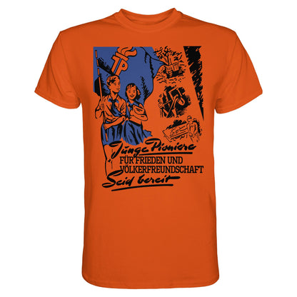 DDR Ostalgie Shirt Unisex • JUNGE PIONIERE FÜR FRIEDEN UND VÖLKERFREUNDSCHAFT - SEID BEREIT