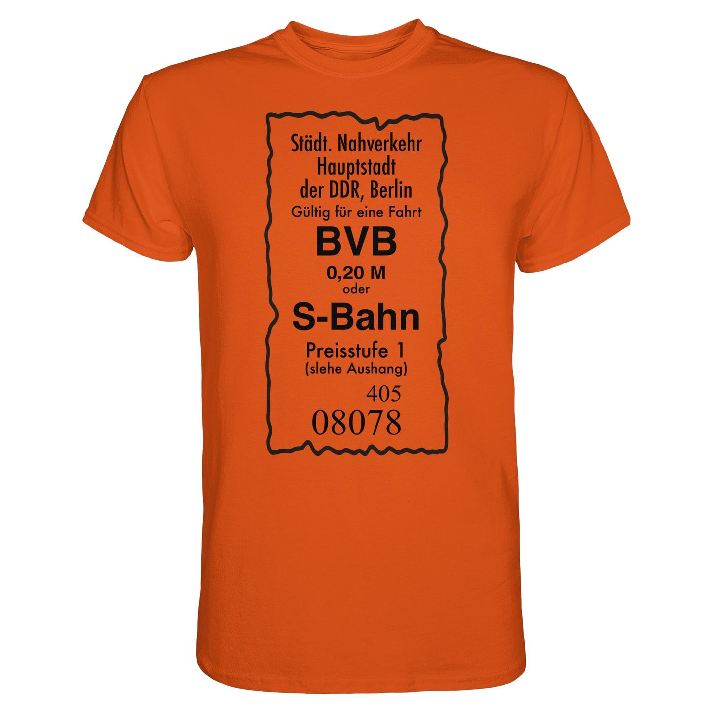 DDR Ostalgie Shirt Unisex • BVB BERLIN NAHVERKEHR, 20 PFENNIG (ORIGINAL FAHRSCHEIN 1989)