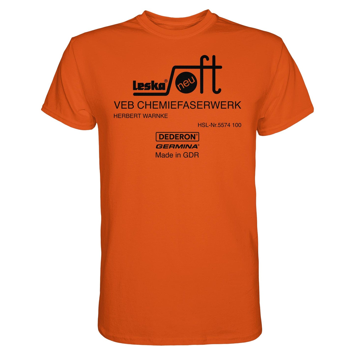 DDR Ostalgie Shirt Unisex • LESKA VEB CHEMIEFASERWERK HERBERT WARNKE - DEDERON, GERMINA