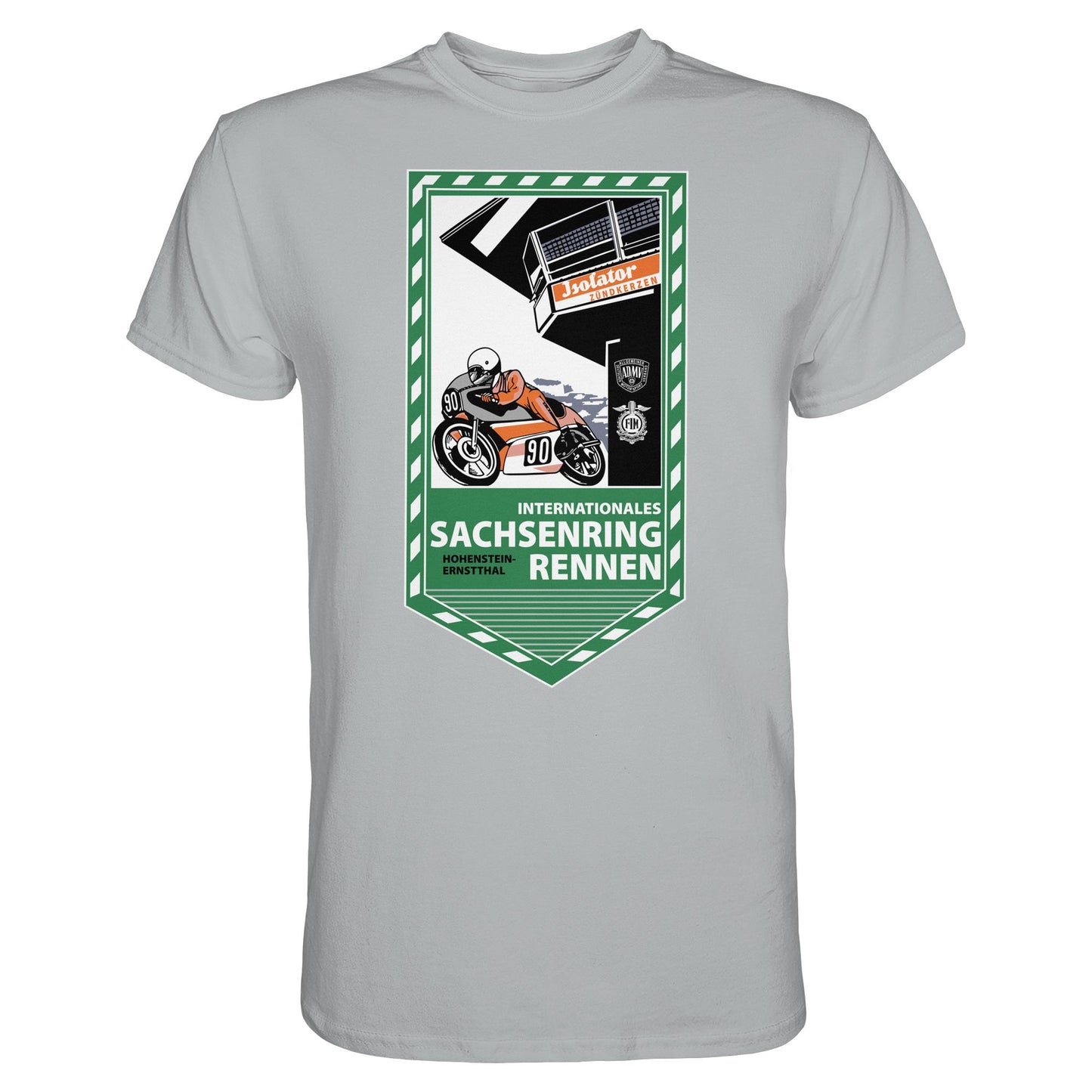 DDR Ostalgie Shirt Unisex • SACHSENRING-RENNEN ZWICKAU 1990 (ORIGINAL-WIMPEL)