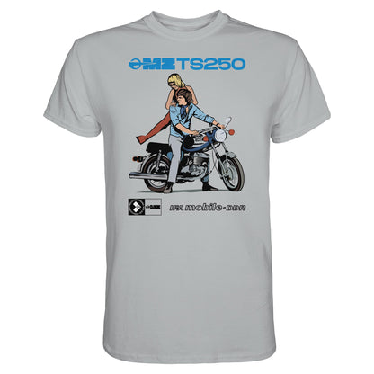 DDR Ostalgie Shirt Unisex • MZ TS 250 BLAU (ORIGINAL DDR-PLAKAT)