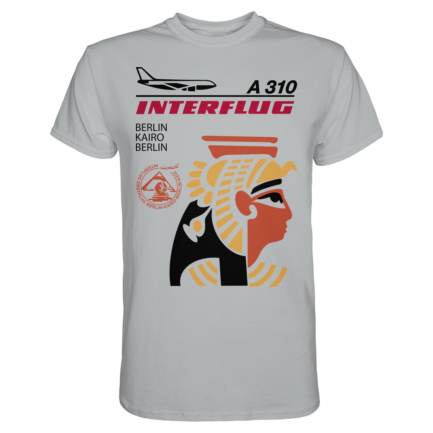 DDR Ostalgie Shirt Unisex • INTERFLUG BERLIN - KAIRO (ORIGINAL SONDERSTEMPEL)