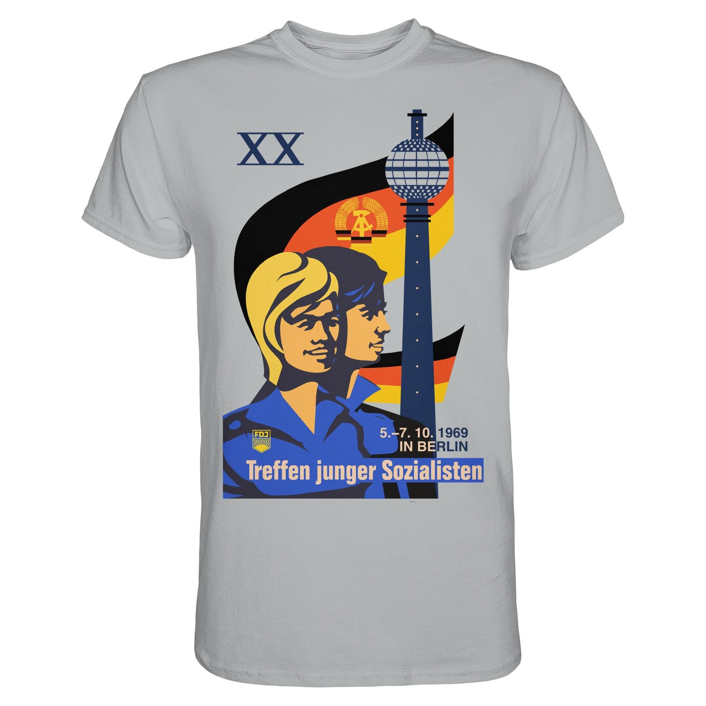 DDR Ostalgie Shirt Unisex • TREFFEN JUNGER SOZIALISTEN BERLIN 1969 (ORIGINAL PLAKAT)