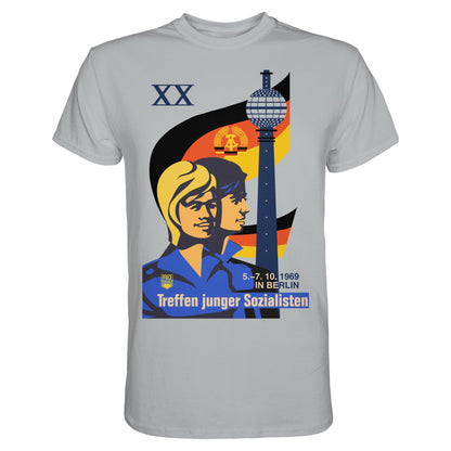 DDR Ostalgie Shirt Unisex • TREFFEN JUNGER SOZIALISTEN BERLIN 1969 (ORIGINAL PLAKAT)
