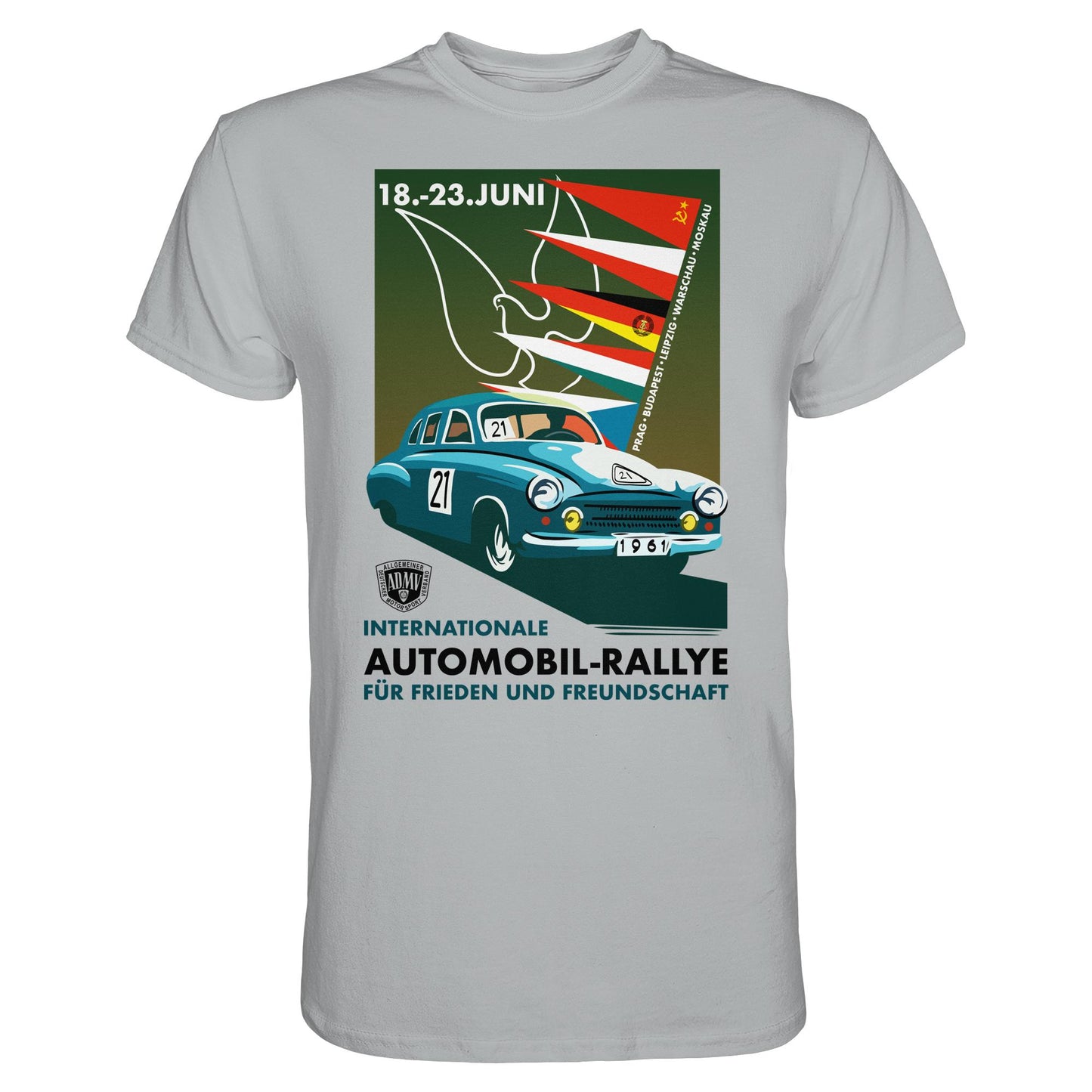 DDR Ostalgie Shirt Unisex • INTERNATIONALE RALLYE WARTBURG 1961 (ORIGINAL-PLAKAT)