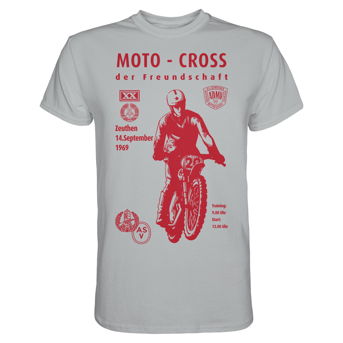 DDR Ostalgie Shirt Unisex • ASV MOTO-CROSS DER FREUNDSCHAFT, ZEUTHEN 1969