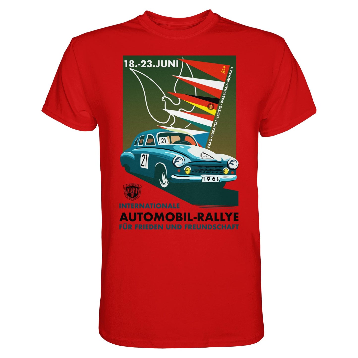 DDR Ostalgie Shirt Unisex • INTERNATIONALE RALLYE WARTBURG 1961 (ORIGINAL-PLAKAT)