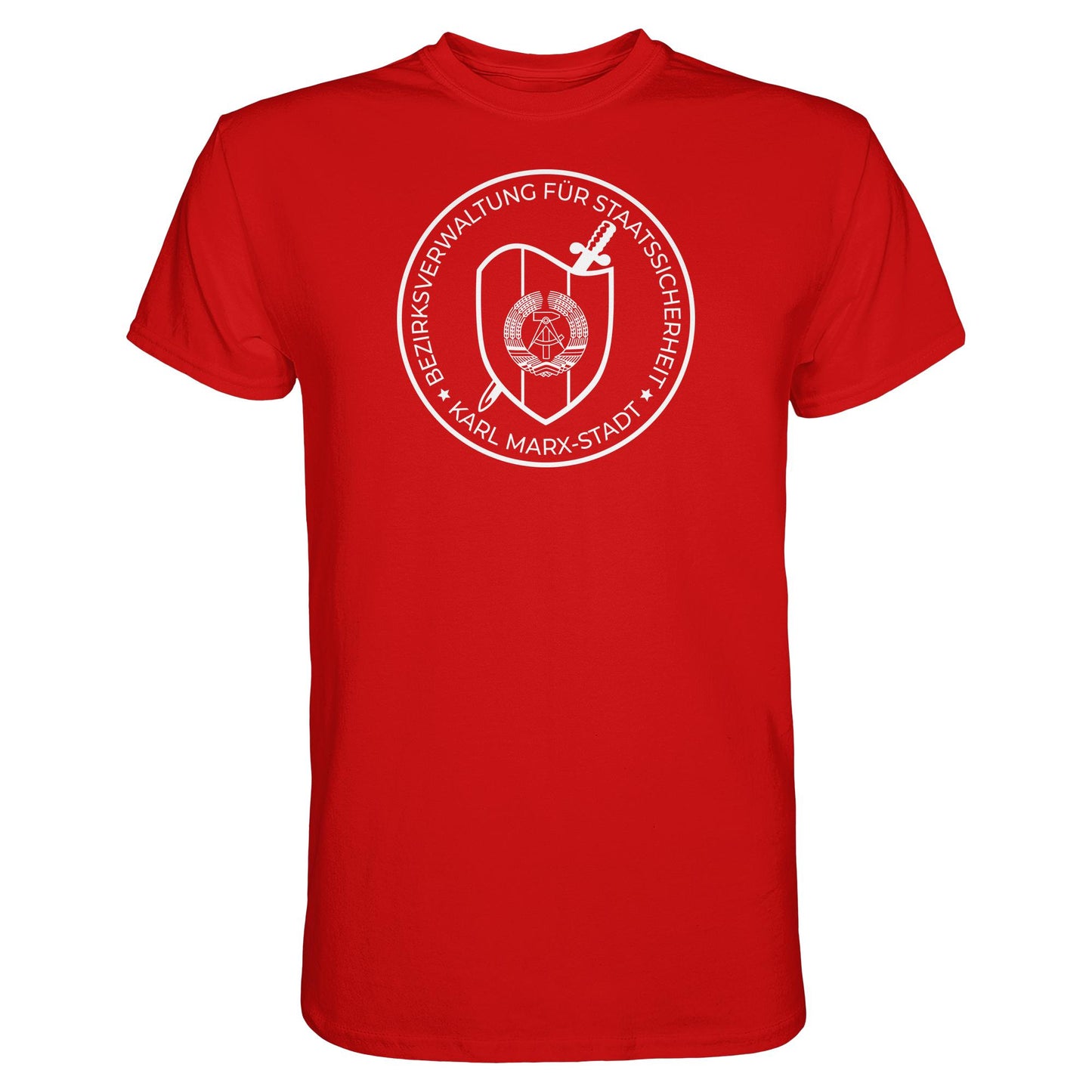 DDR Ostalgie Shirt Unisex • BEZIRKSVERWALTUNG STAATSSICHERHEIT KARL MARX STADT