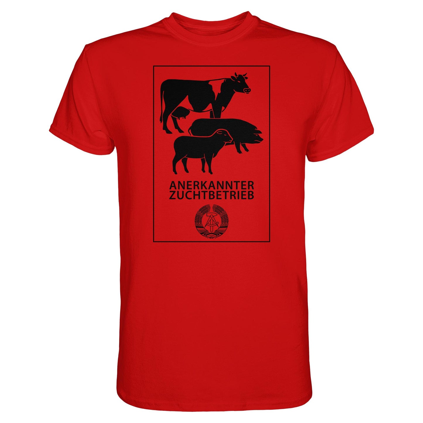 DDR Ostalgie Shirt Unisex • ANERKANNTER ZUCHTBETRIEB (ORIGINALSCHILD)