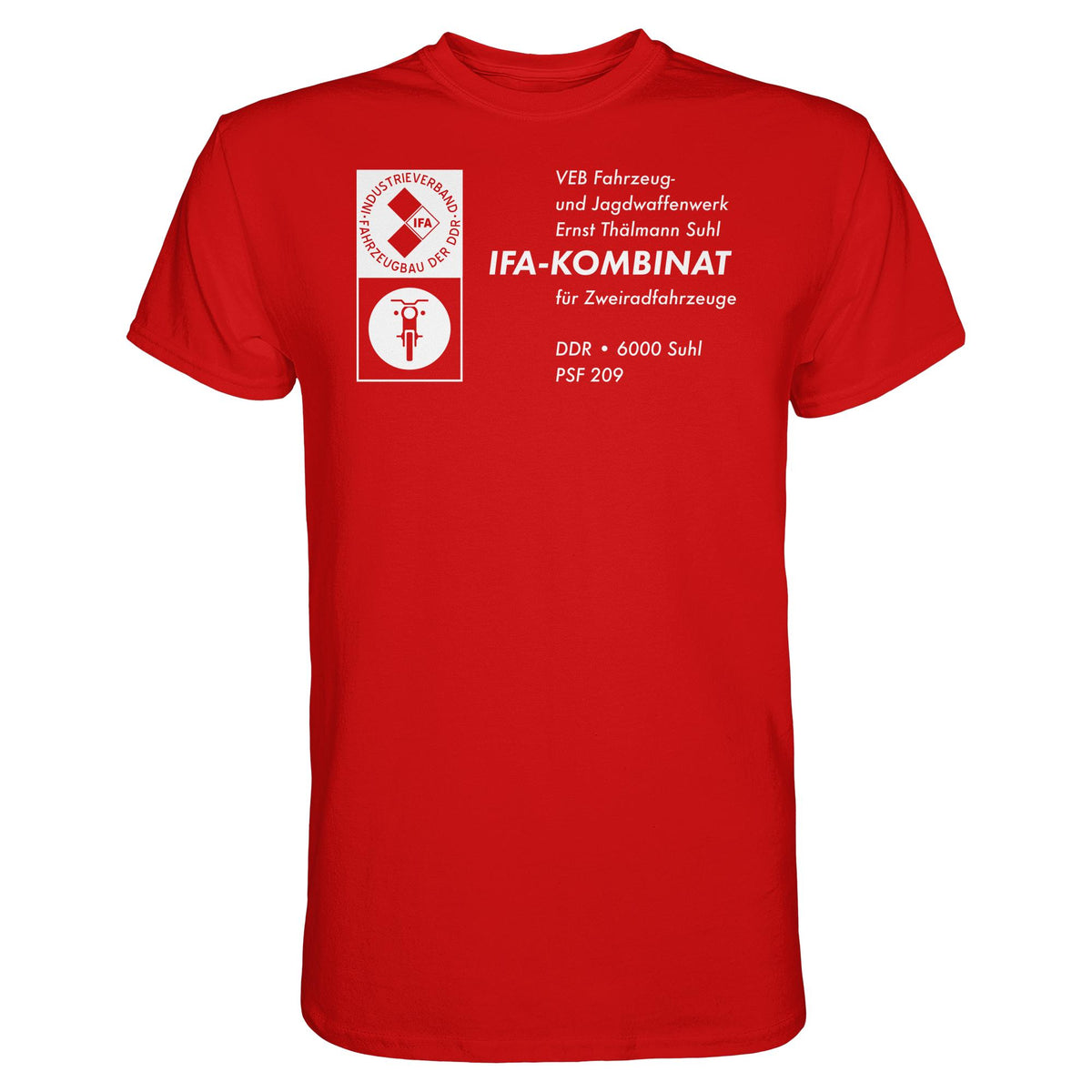 DDR Ostalgie Shirt Unisex • VEB FAHRZEUG- UND JAGDWAFFENWERK ERNST THÄLMANN SUHL
