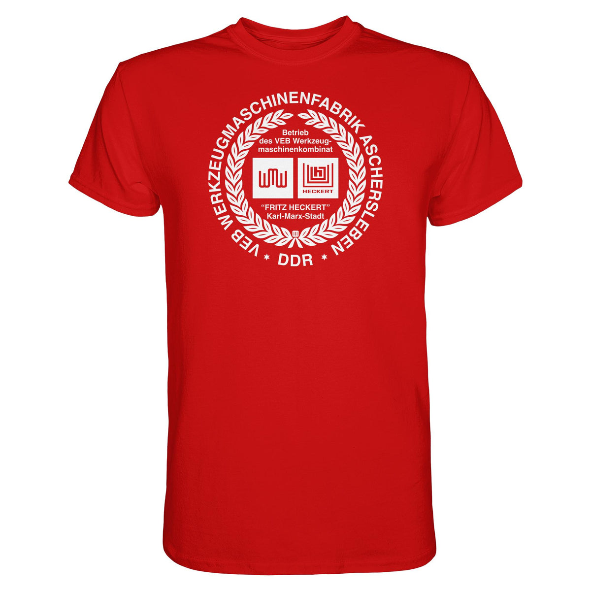 DDR Ostalgie Shirt Unisex • VEB WERKZEUGMASCHINENKOMBINAT FRITZ HECKERT - ASCHERSLEBEN