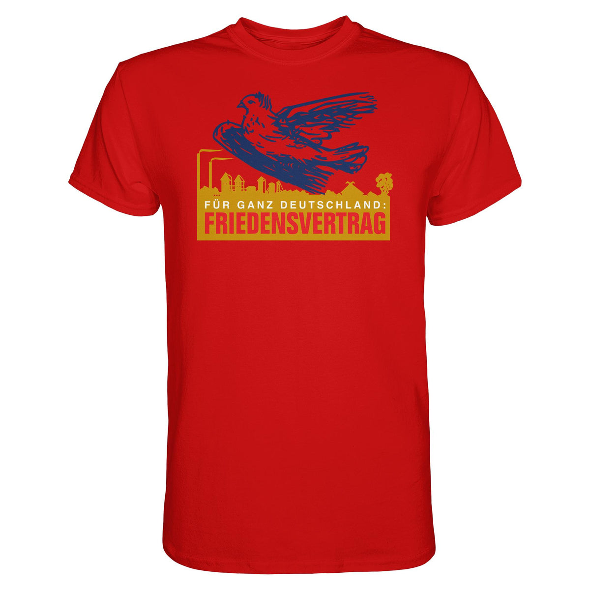 DDR Ostalgie Shirt Unisex • FRIEDENSVERTRAG FÜR GANZ DEUTSCHLAND (ORIGINAL-PIN)