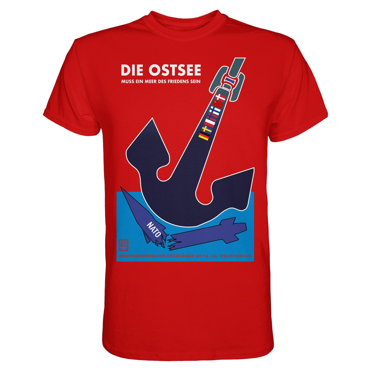 DDR Ostalgie Shirt Unisex • DIE OSTSEE MUSS EIN MEER DES FRIEDENS SEIN, ARBEITERKONFERENZ 1958