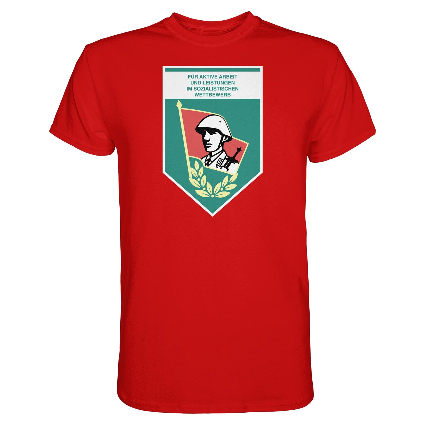 DDR Ostalgie Shirt Unisex • FÜR AKTIVE LEISTUNG UND ARBEIT (ORIGINAL WIMPEL)