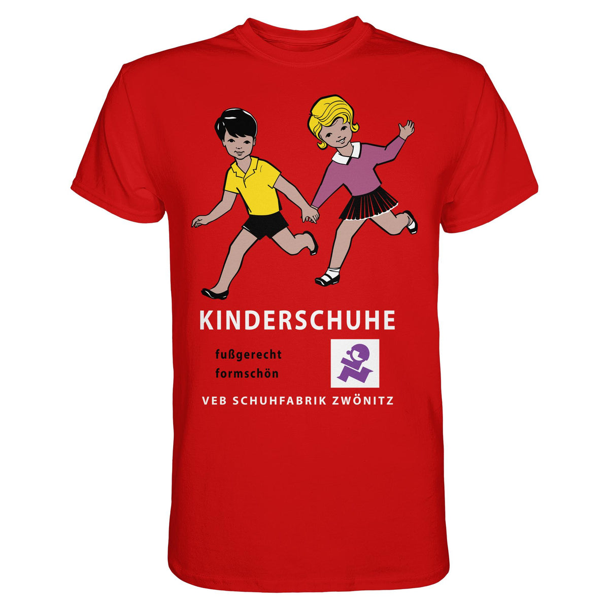 DDR Ostalgie Shirt Unisex • KINDERSCHUHE VEB SCHUHFABRIK ZWÖNITZ