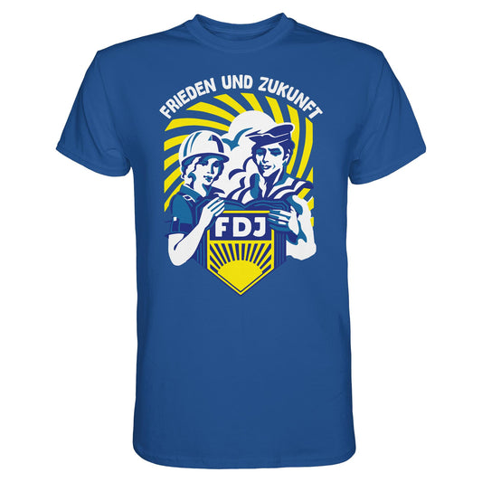 DDR Ostalgie Shirt Unisex • FDJ - FRIEDEN UND ZUKUNFT (ORIGINAL WIMPEL)