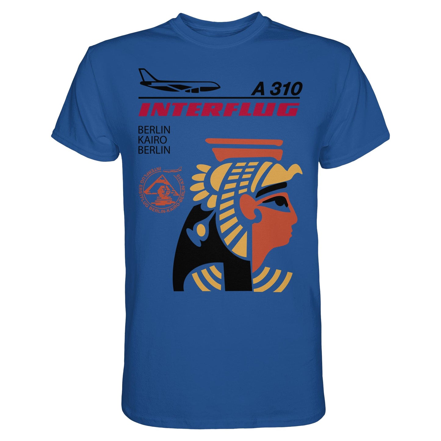 DDR Ostalgie Shirt Unisex • INTERFLUG BERLIN - KAIRO (ORIGINAL SONDERSTEMPEL)