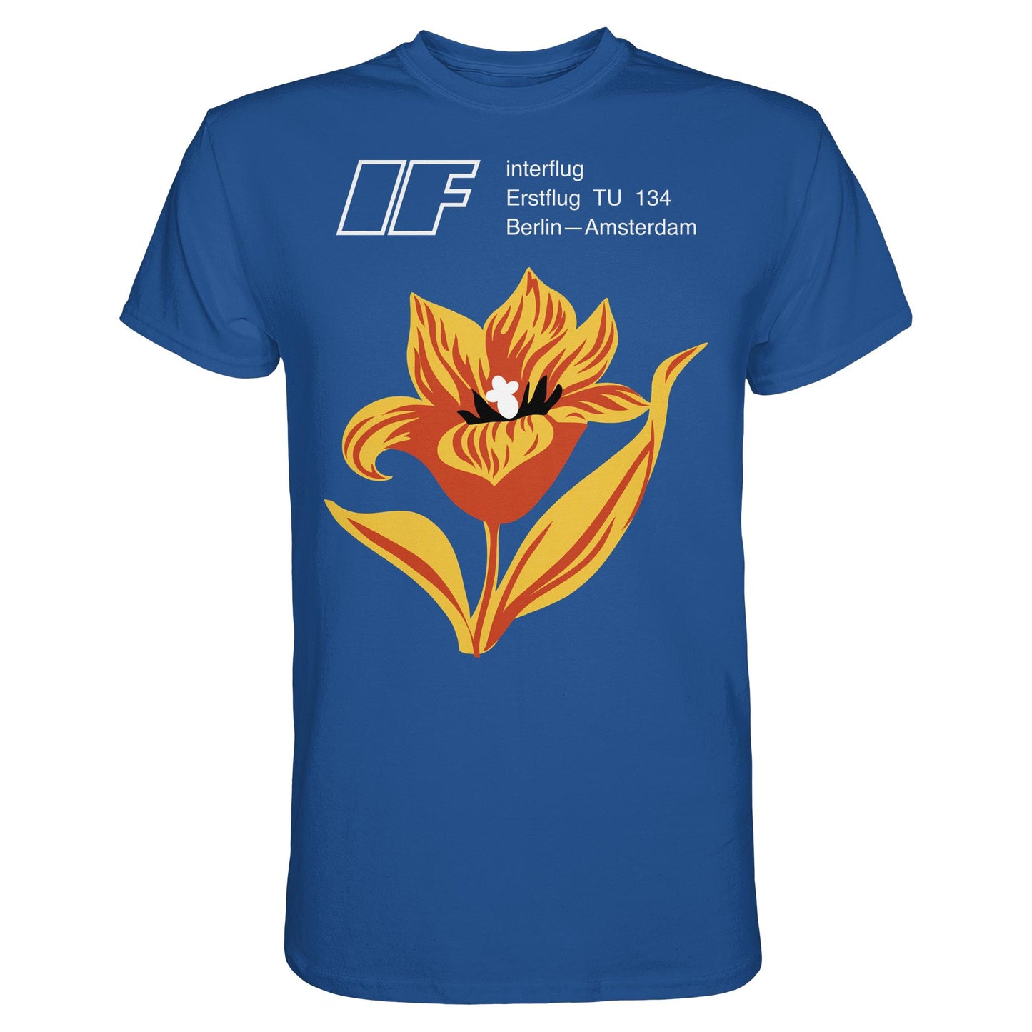 DDR Ostalgie Shirt Unisex • INTERFLUG BERLIN - AMSTERDAM (ORIGINAL SONDERSTEMPEL)