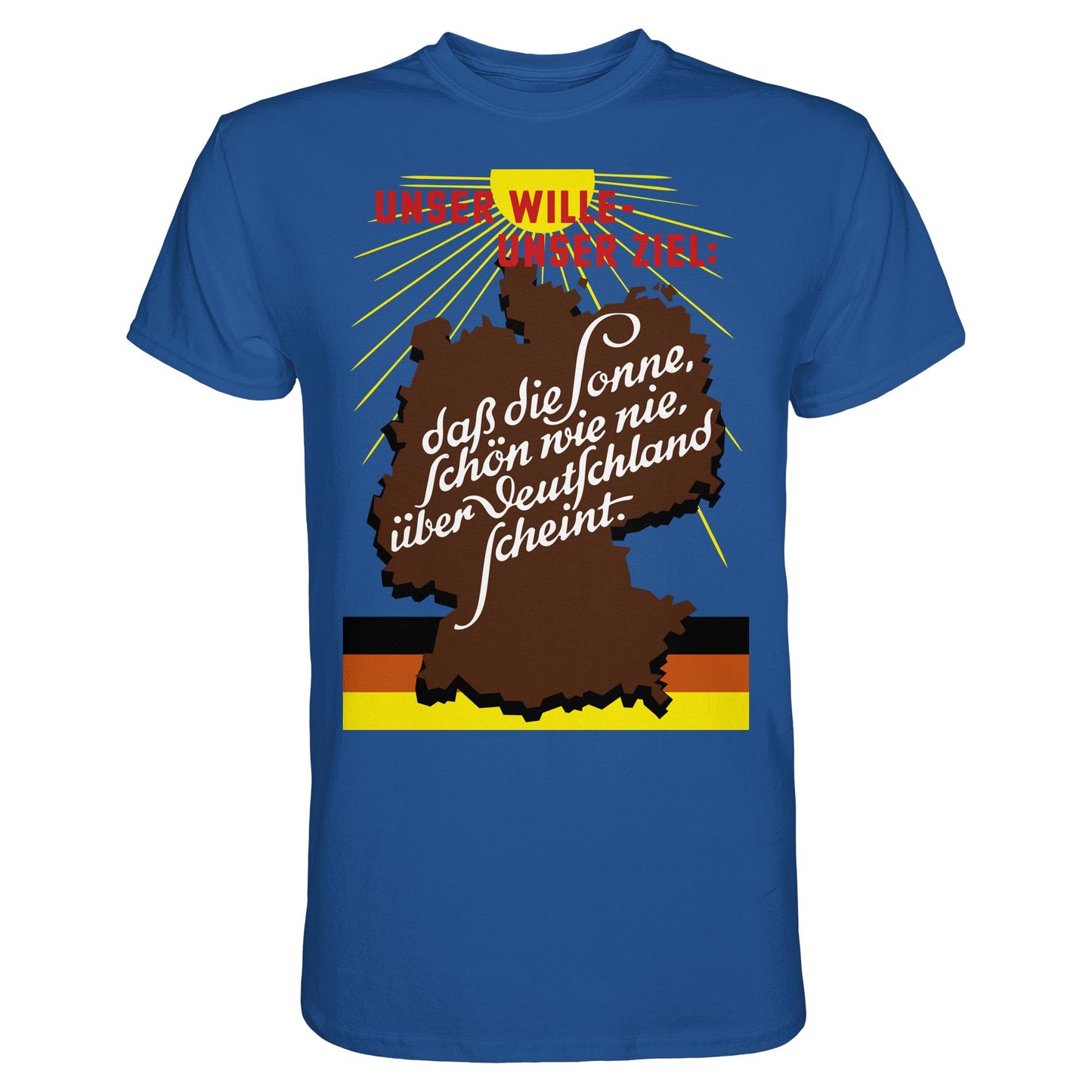 DDR Ostalgie Shirt Unisex • DASS DIE SONNE SCHÖN WIE NIE, ÜBER DEUTSCHLAND SCHEINT - ORIGINAL DDR-PLAKAT