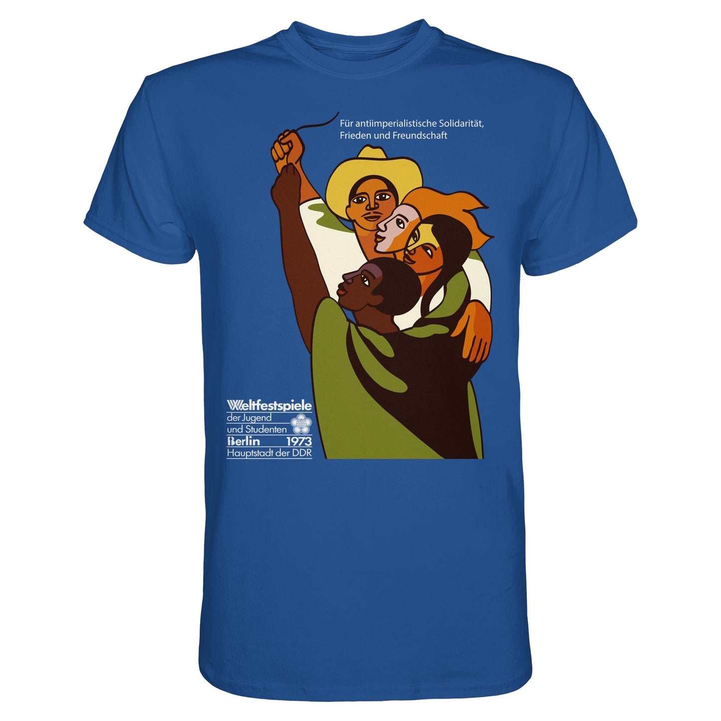 DDR Ostalgie Shirt Unisex • FÜR FRIEDEN UND FREUNDSCHAFT - ORIGINALPOSTER WELTFESTSPIELE BERLIN 1973