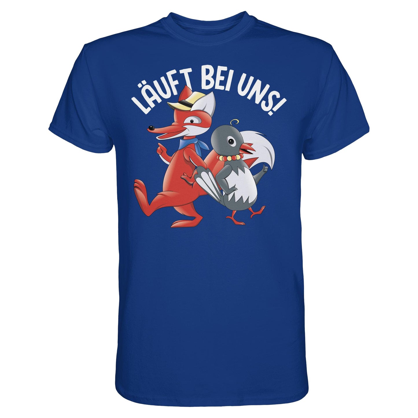 DDR Ostalgie Shirt Unisex • UNSER SANDMÄNNCHEN - HERR FUCHS & FRAU ELSTER, LÄUFT BEI UNS!