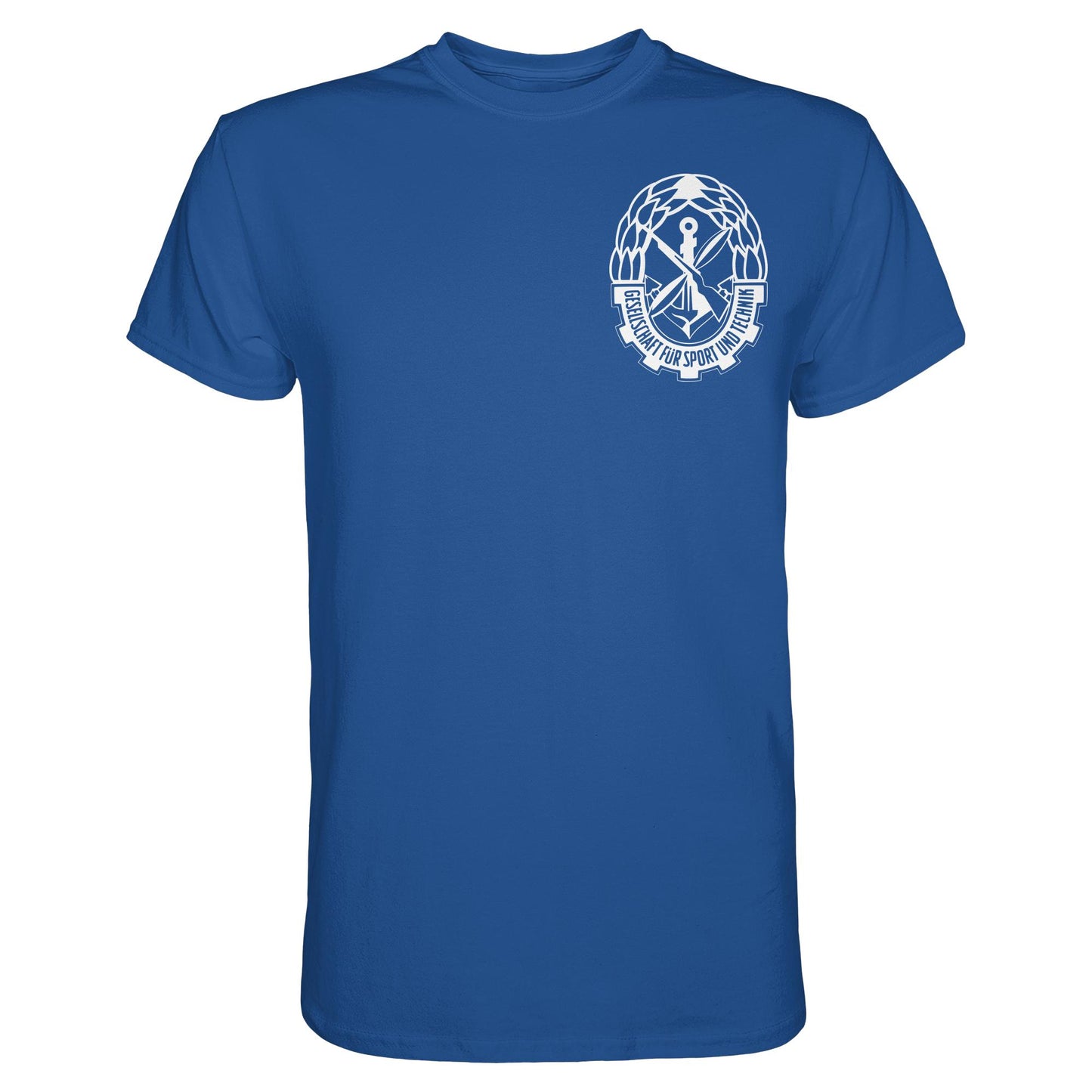 DDR Ostalgie Shirt Unisex • GST - GESELLSCHAFT FÜR SPORT UND TECHNIK (BRUST EMBLEM)