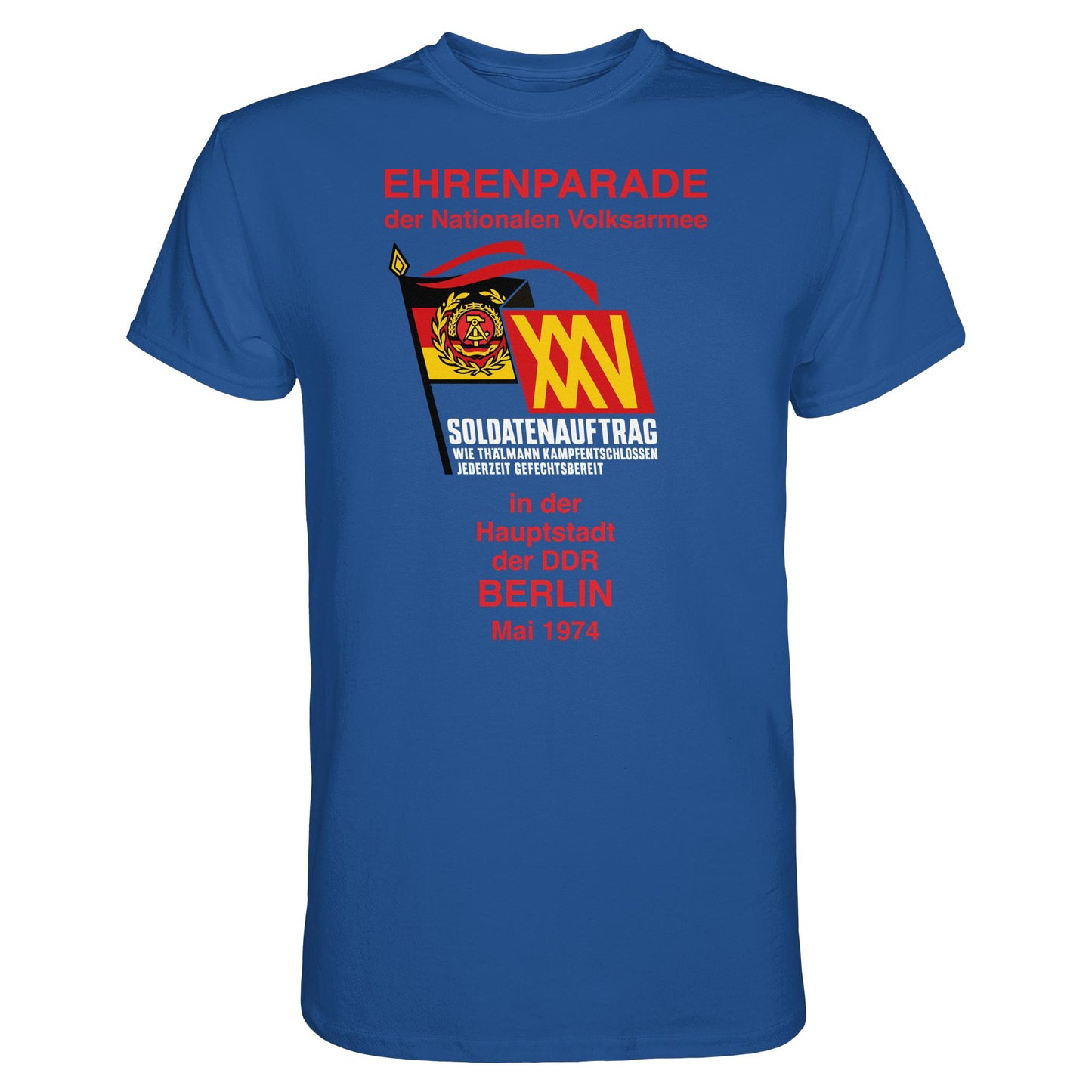 DDR Ostalgie Shirt Unisex • EHRENPARADE DER NVA, 1974 BERLIN (ORIGINALWIMPEL)