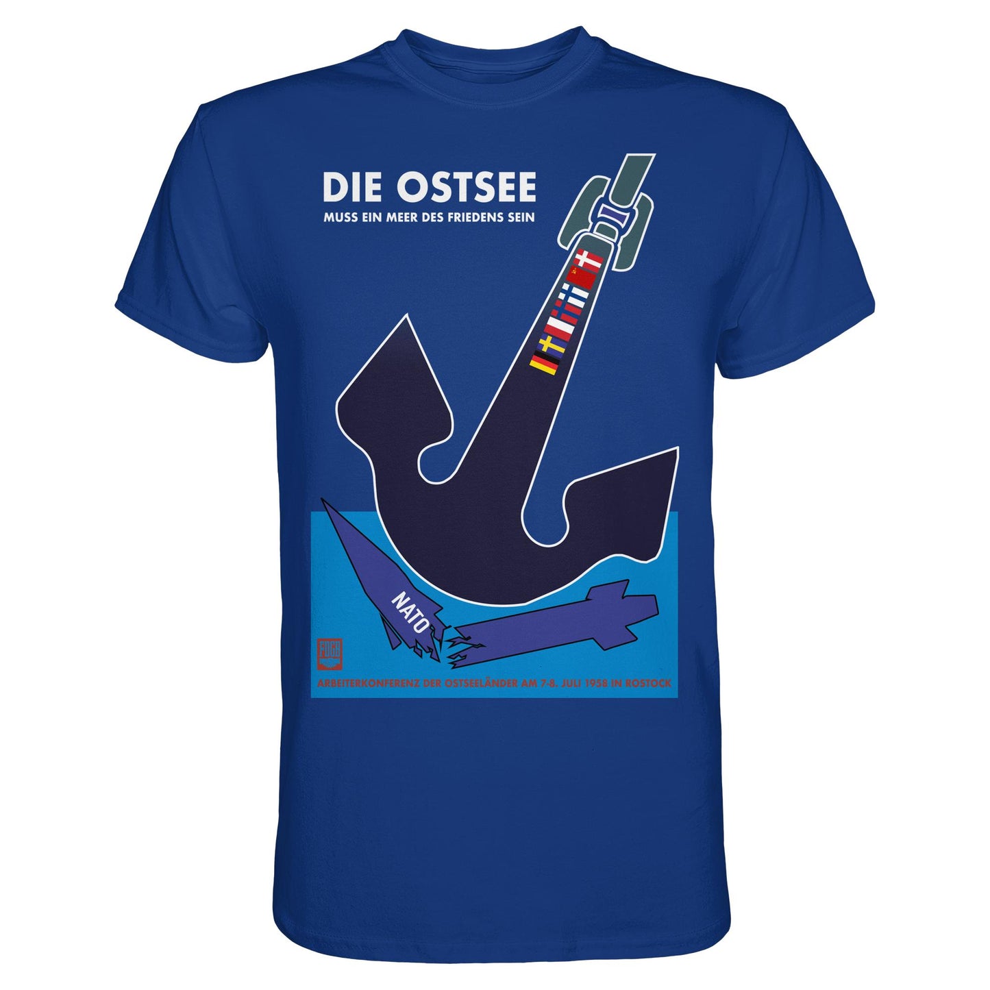 DDR Ostalgie Shirt Unisex • DIE OSTSEE MUSS EIN MEER DES FRIEDENS SEIN, ARBEITERKONFERENZ 1958