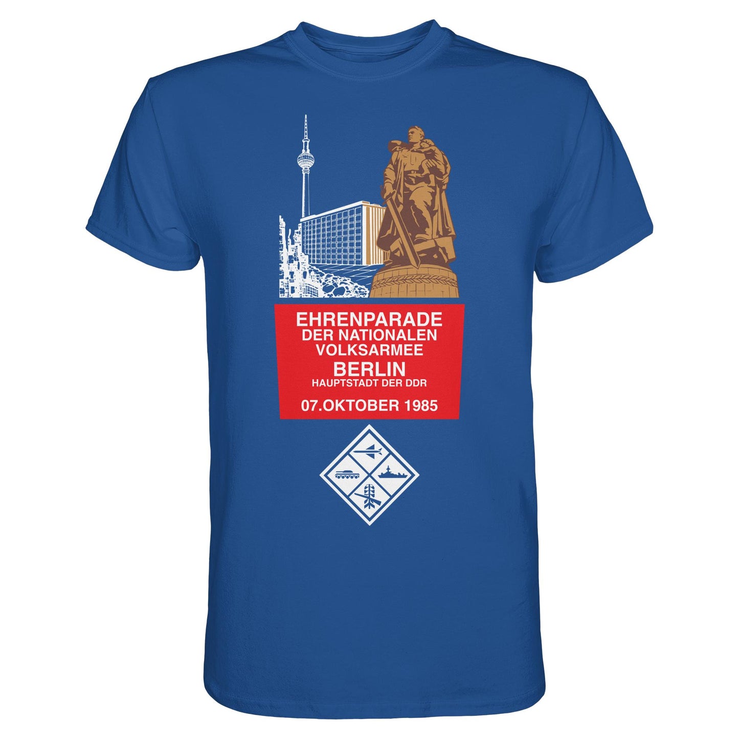 DDR Ostalgie Shirt Unisex • EHRENPARADE DER NVA, 1985 BERLIN (ORIGINALWIMPEL)