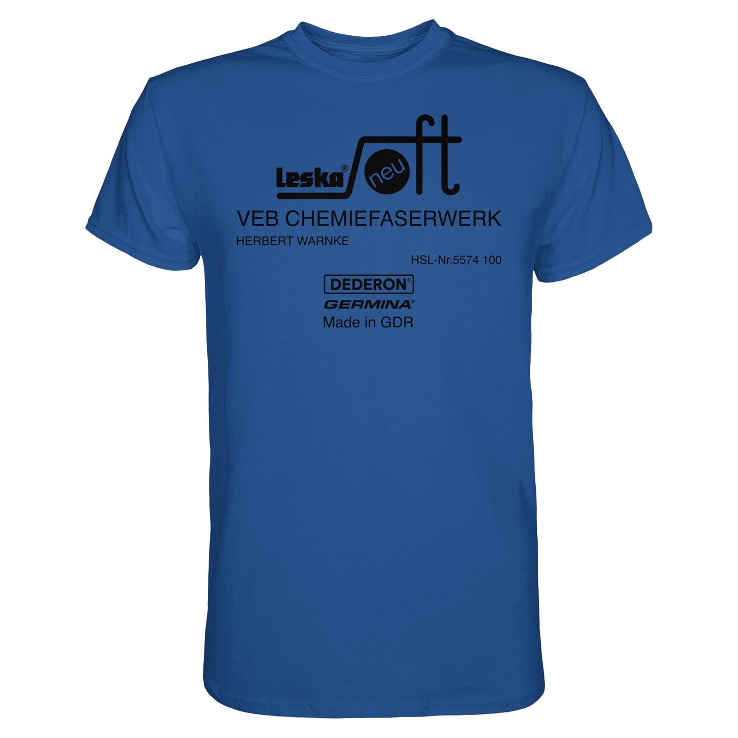 DDR Ostalgie Shirt Unisex • LESKA VEB CHEMIEFASERWERK HERBERT WARNKE - DEDERON, GERMINA