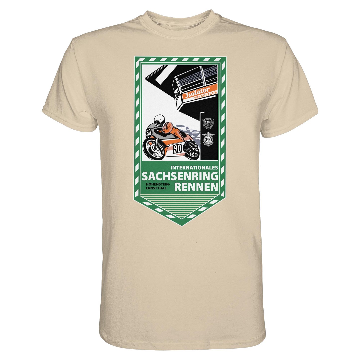 DDR Ostalgie Shirt Unisex • SACHSENRING-RENNEN ZWICKAU 1990 (ORIGINAL-WIMPEL)