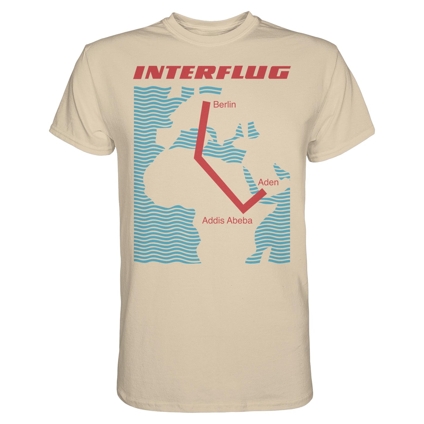 DDR Ostalgie Shirt Unisex • INTERFLUG BERLIN - ADDIS ABEBA (ORIGINAL SONDERSTEMPEL)