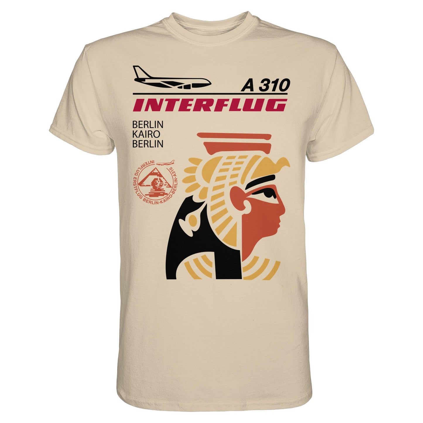 DDR Ostalgie Shirt Unisex • INTERFLUG BERLIN - KAIRO (ORIGINAL SONDERSTEMPEL)