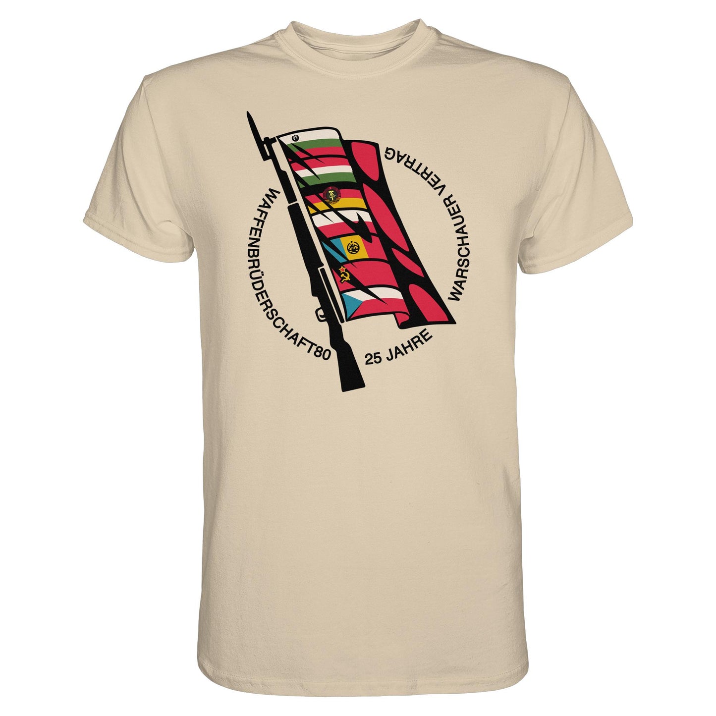 DDR Ostalgie Shirt Unisex • WAFFENBRÜDERSCHAFT80 - 25 JAHRE WARSCHAUER VERTRAG (NVA)