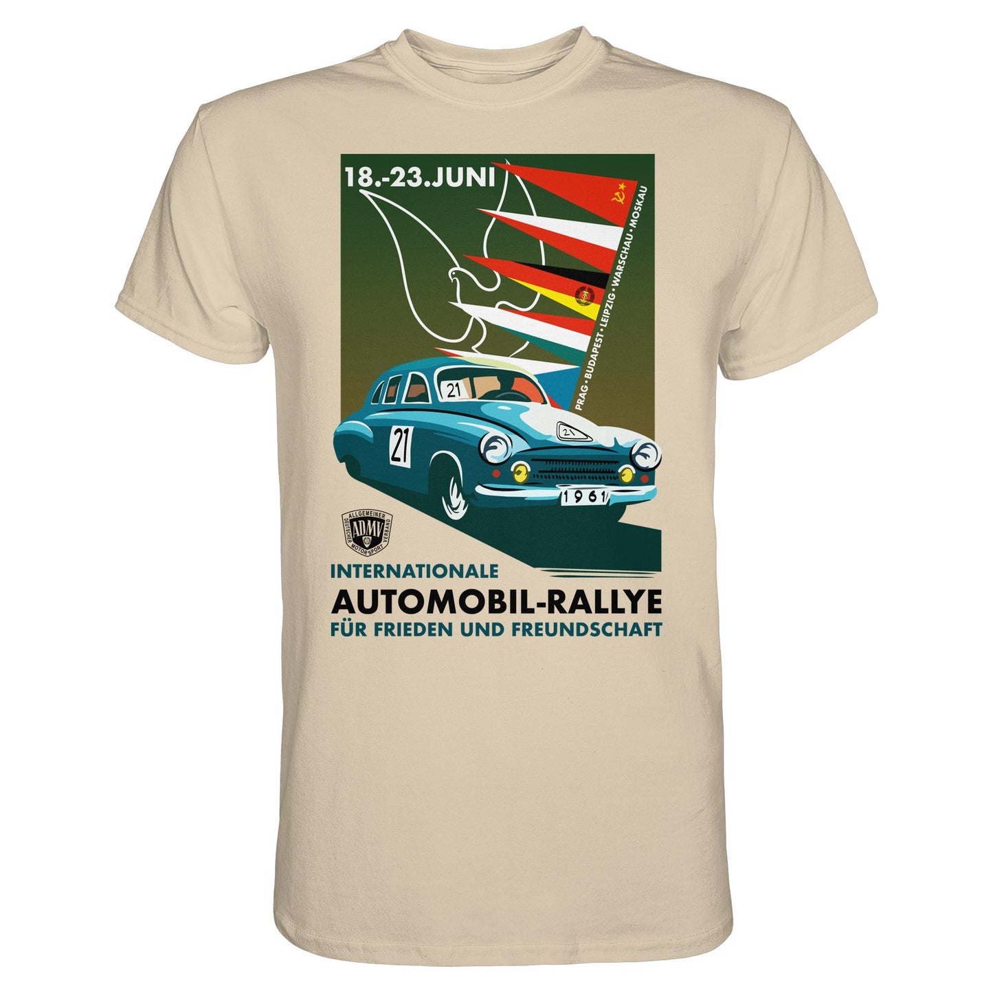 DDR Ostalgie Shirt Unisex • INTERNATIONALE RALLYE WARTBURG 1961 (ORIGINAL-PLAKAT)