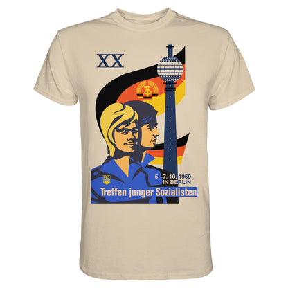 DDR Ostalgie Shirt Unisex • TREFFEN JUNGER SOZIALISTEN BERLIN 1969 (ORIGINAL PLAKAT)