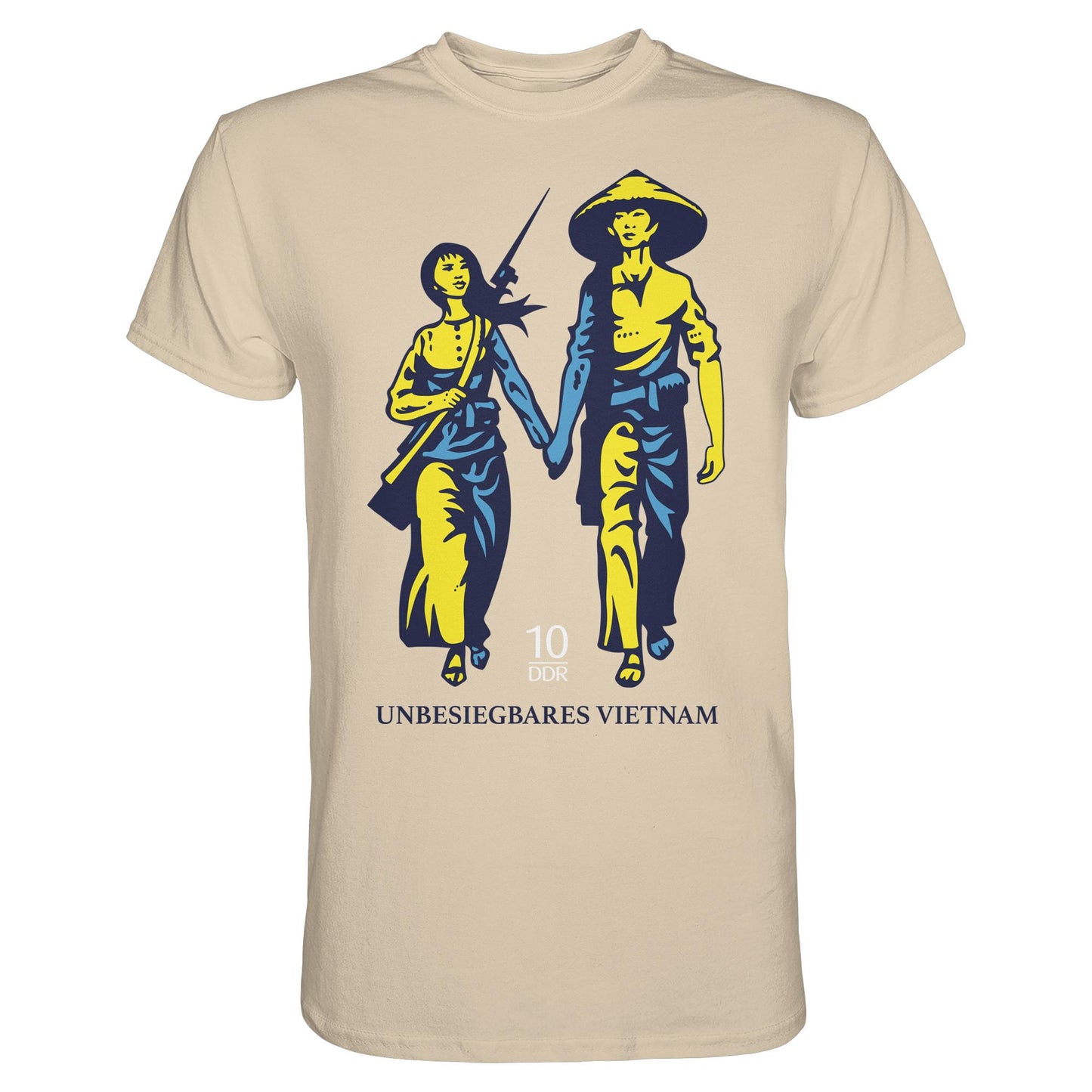 DDR Ostalgie Shirt Unisex • UNBESIEGBARES VIETNAM (ORIGINAL DDR-BRIEFMARKE)