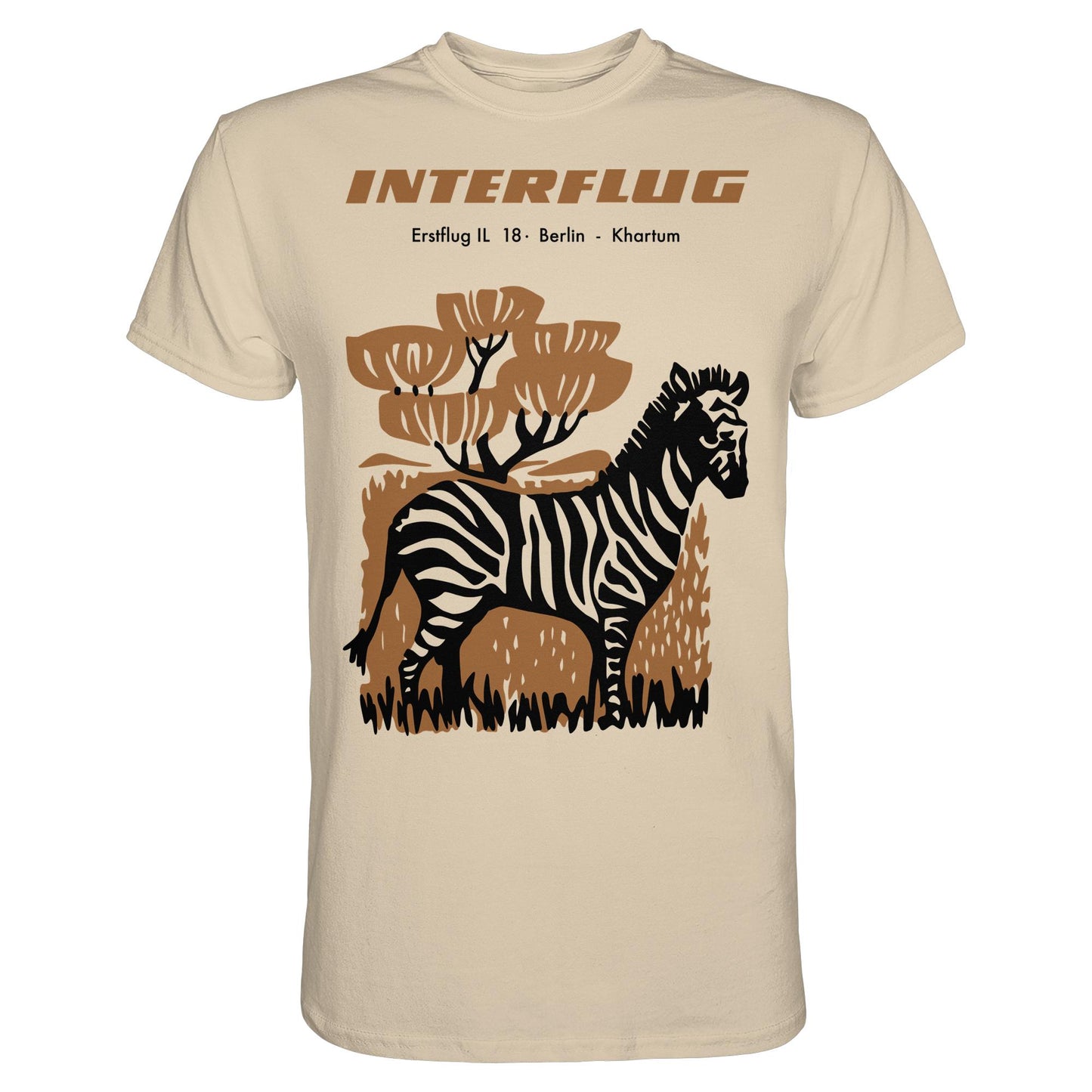 DDR Ostalgie Shirt Unisex • INTERFLUG BERLIN - KHARTUM (ORIGINAL SONDERSTEMPEL)