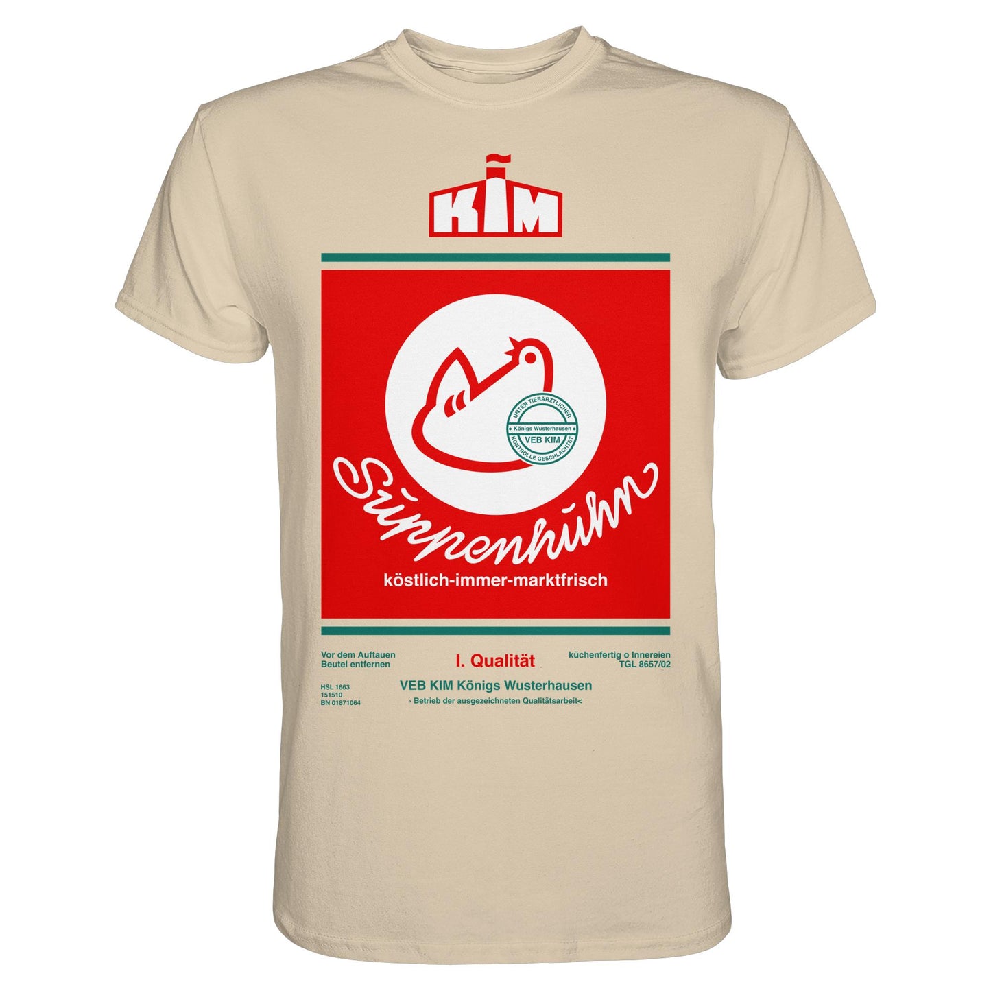 DDR Ostalgie Shirt Unisex • SUPPENHUHN - VEB KIM KÖNIGS WUSTERHAUSEN
