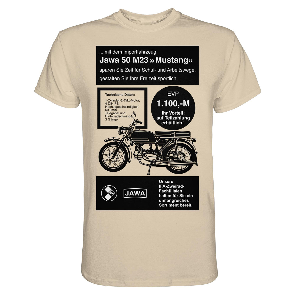 DDR Ostalgie Shirt Unisex • JAWA 50 M23 (ORIGINAL-PLAKAT)