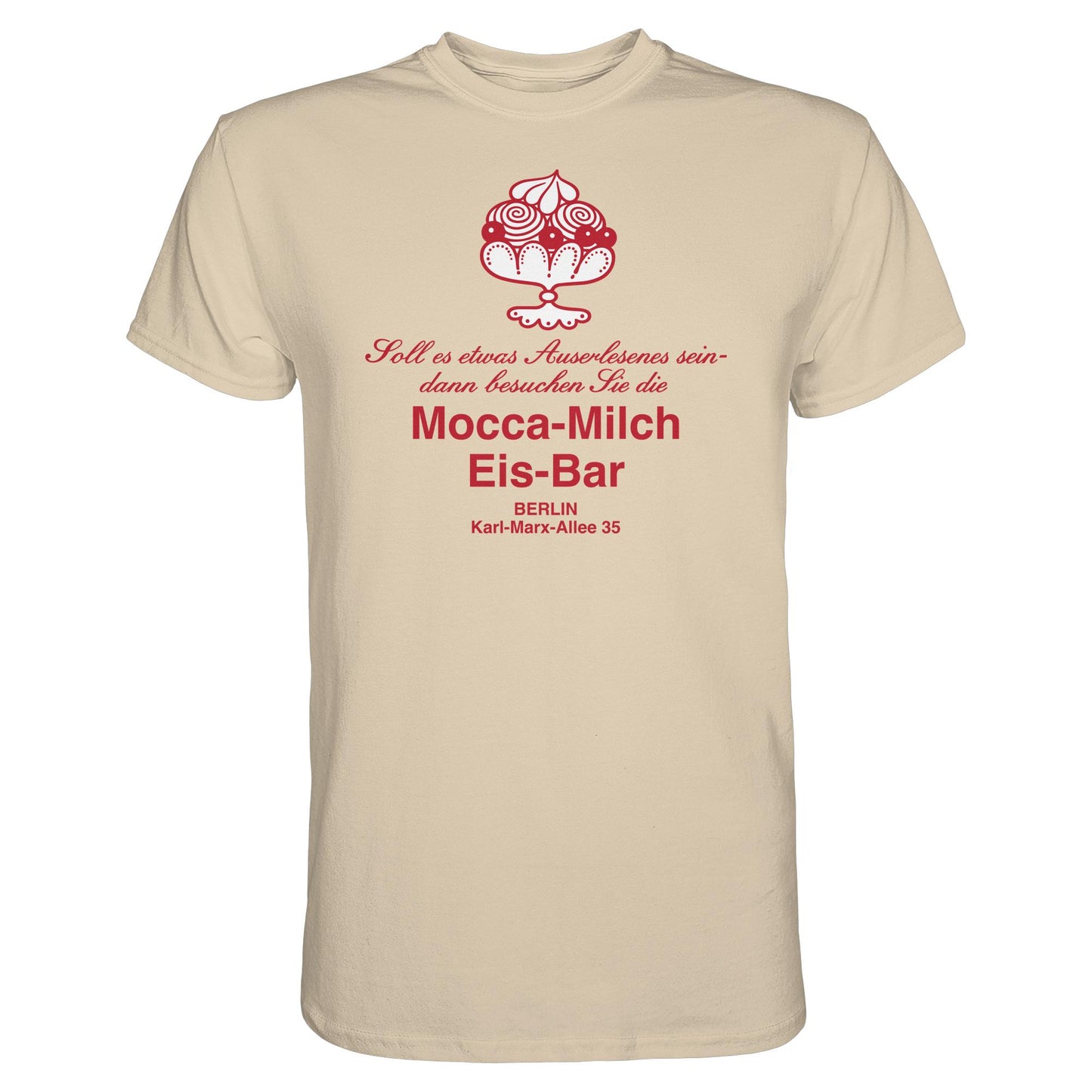DDR Ostalgie Shirt Unisex • MOKKA-MILCH-EIS-BAR BERLIN (ORIGINAL UNTERSETZER)