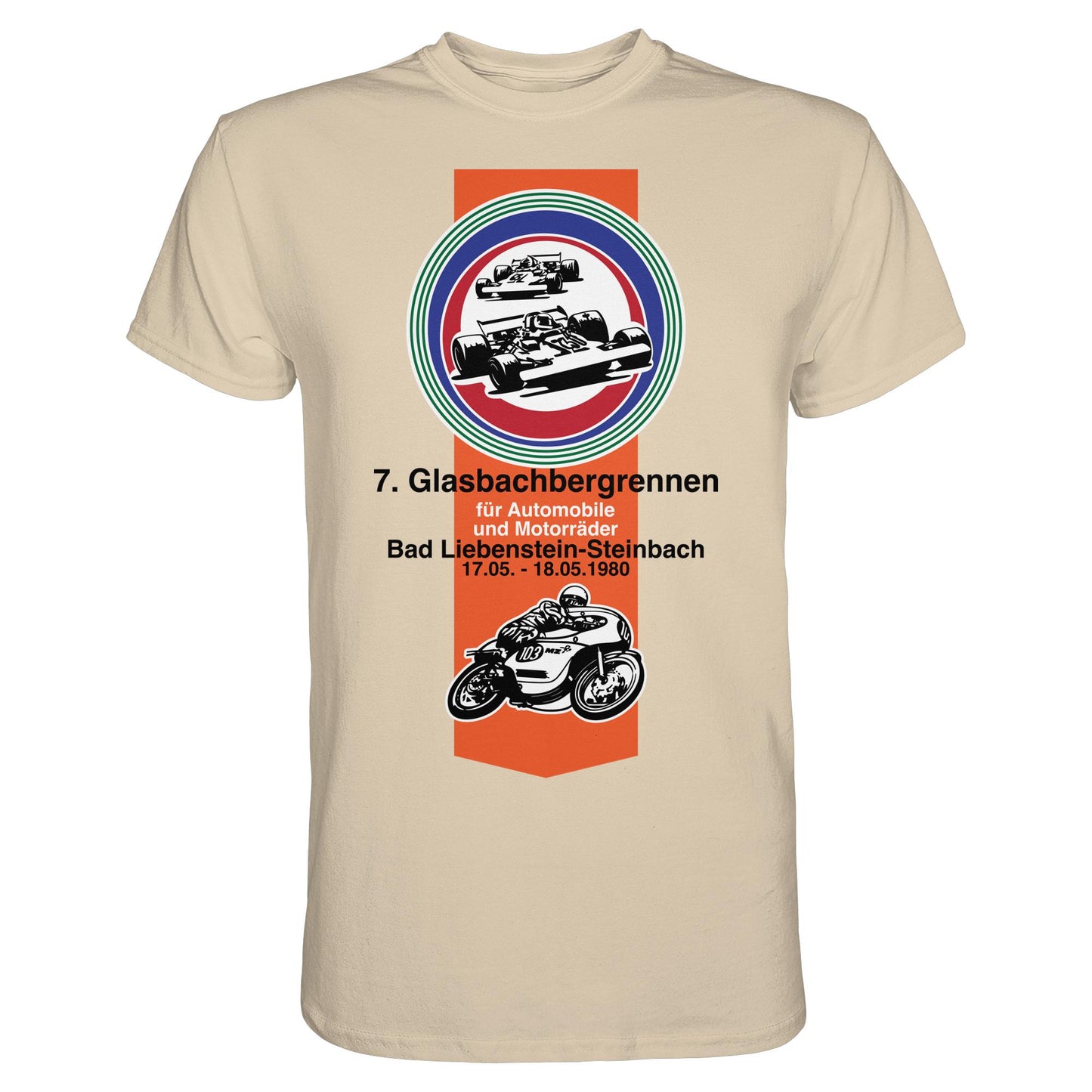 DDR Ostalgie Shirt Unisex • GLASBACHBERGRENNEN BAD LIEBENSTEIN (ORIGINAL WIMPEL)